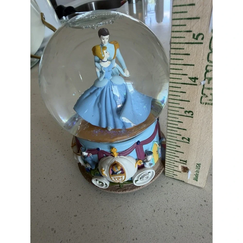 Disney Cinderella Prince Charming Musical Snow Globe Enesco I Love You Truly